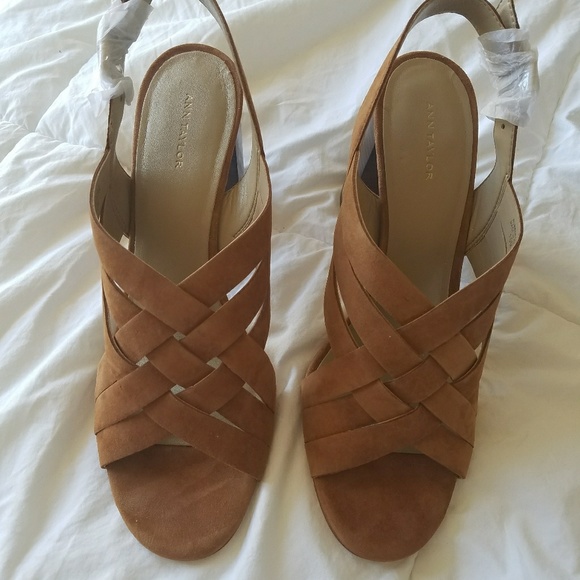 Ann Taylor Shoes - Brand New Ann Taylor Suede Woven Block Heel
